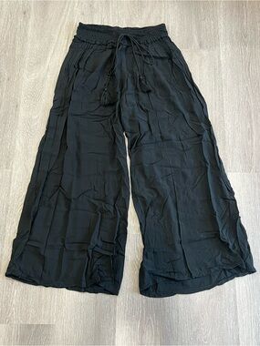 Shinestar Black Smocked Waist Wide Leg Pants